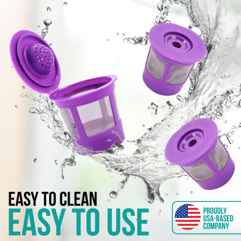 PUREHQ Reusable K Cups for Keurig Coffee Maker - Filter Pods for Keurig 1.0 and 2.0 Brewers - Refillable K Cup Fits K-Elite, K-Classic - BPA Free Universal Reusable Single Serve - 4 Pack - Image 4